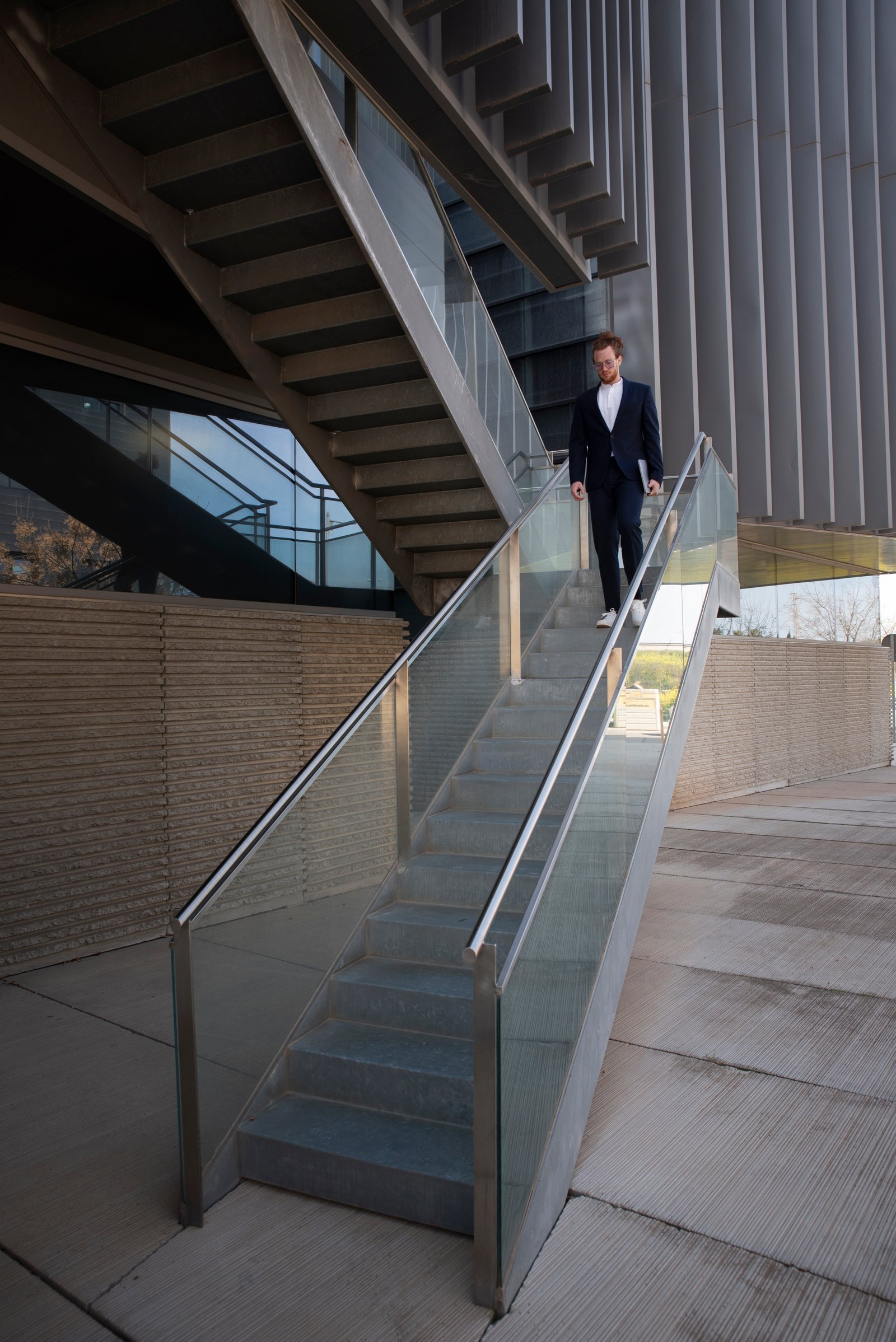 Scala in acciaio inox e vetro